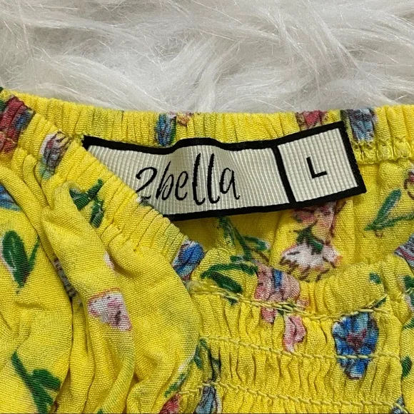 2Bella Yellow Flower Print Blouse - Picture 6 of 7